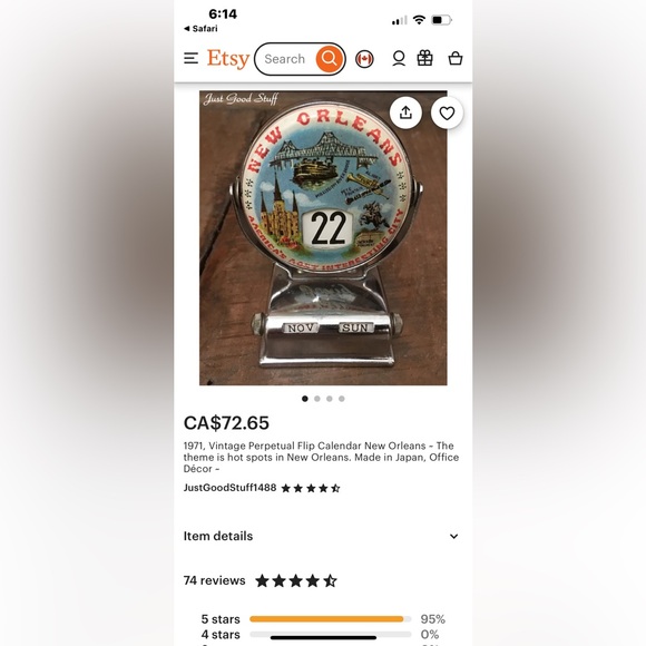 Vintage perpetual desk calendar New Orleans - Picture 8 of 8